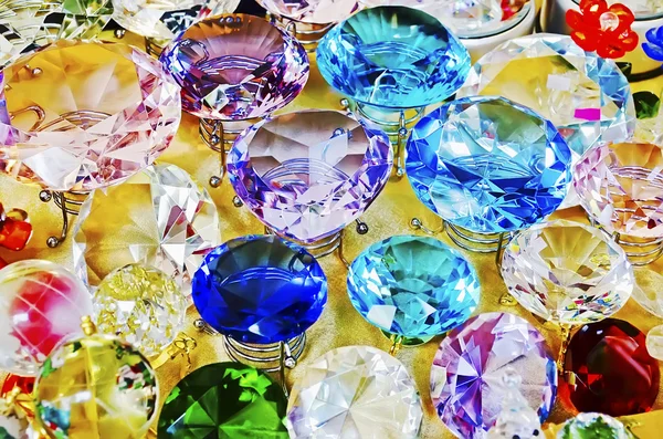 Multi-colored diamonds crystals — Stock Photo, Image