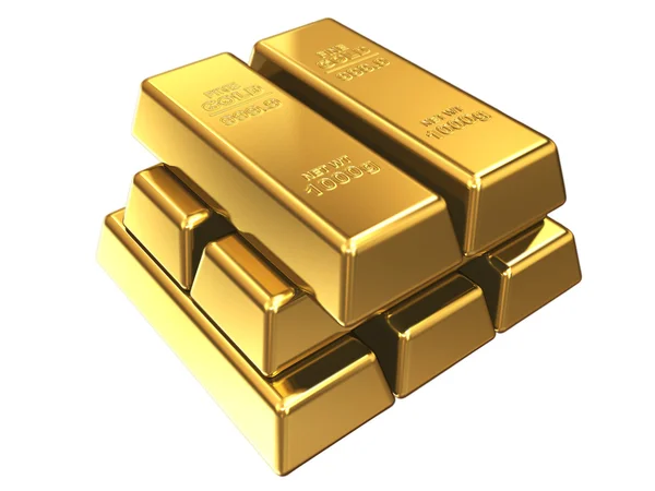 Gold bars in stack — Stock Photo, Image