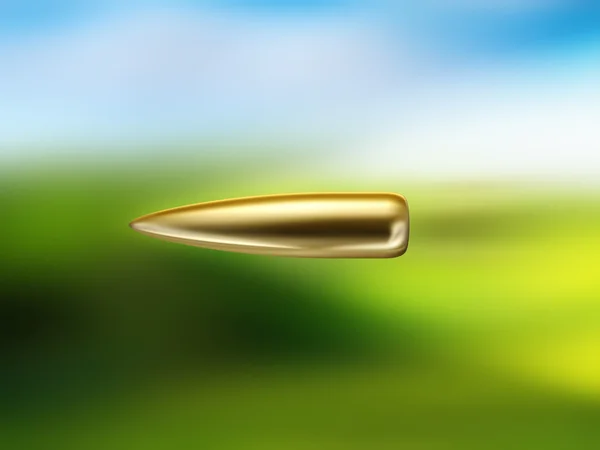 Golden bullet in flight — Stock Photo, Image