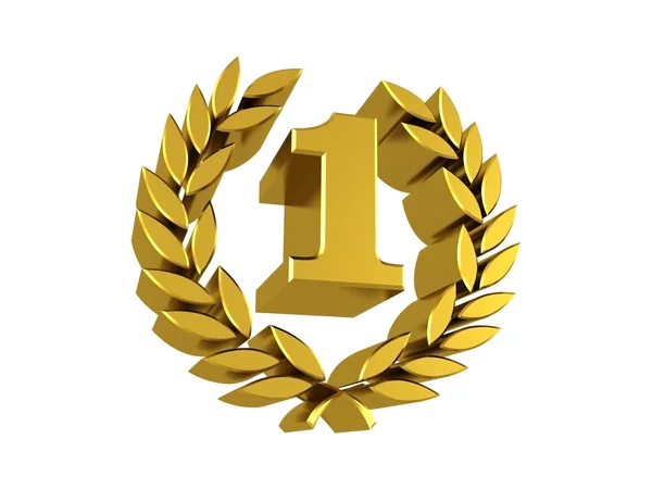 Number one in a Laurel wreath — Stock Photo, Image