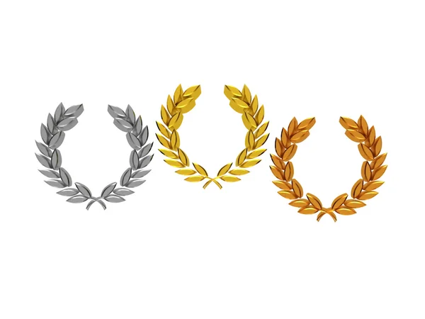 Laurel wreaths in 3D — Stock Photo, Image