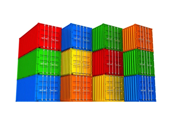 Bunte Frachtcontainer — Stockfoto