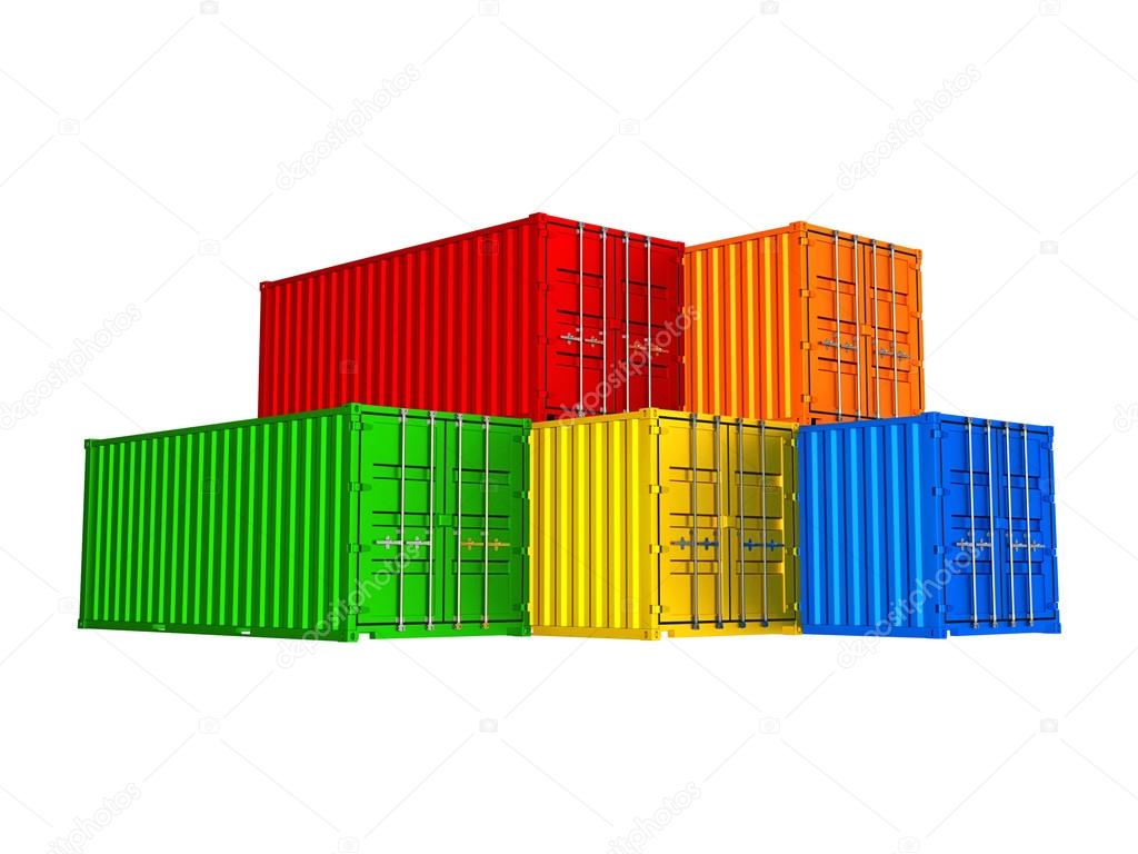 Colorful cargo containers
