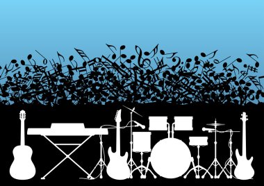 Musical rock instruments clipart