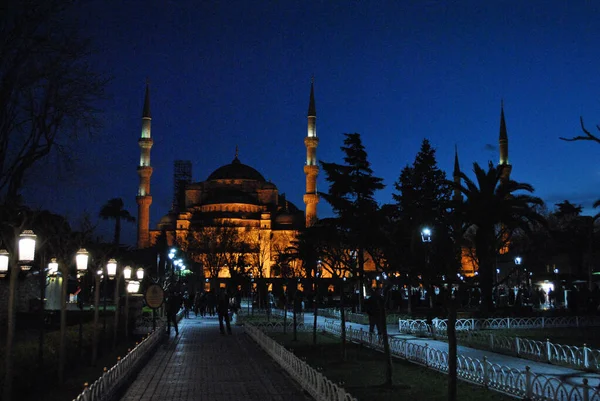 Grande Mesquita Istambul Noite — Fotografia de Stock