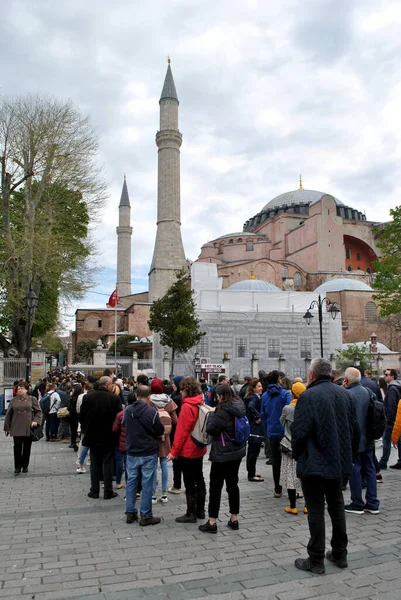 File Attente Pour Grande Mosquée Istanbul — Photo