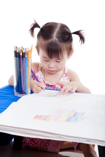 Menina asiática desenho imagem — Fotografia de Stock