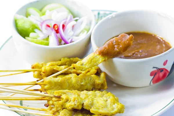 Makanan babi panggang sate thai — Stok Foto