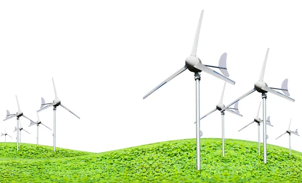 Környezeti energia, villamosenergia-termelő szélturbinák — Stock Fotó