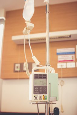 IV Machine. Infusion pump intravenous IV drip. Retro style.