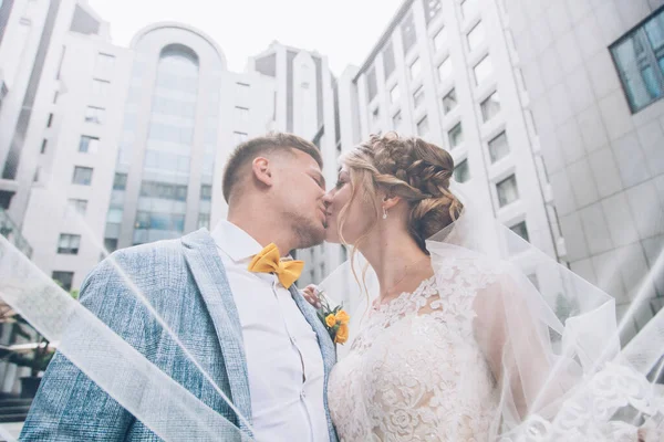 Casamento Limão Noivo Com Noiva Vestido Noiva — Fotografia de Stock