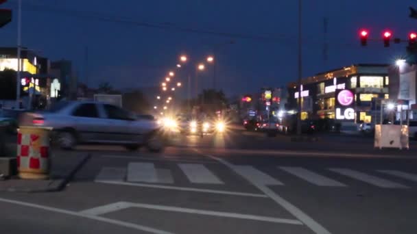 Video Clip Night Scene Banex Junction Abuja Nigeria — Vídeos de Stock