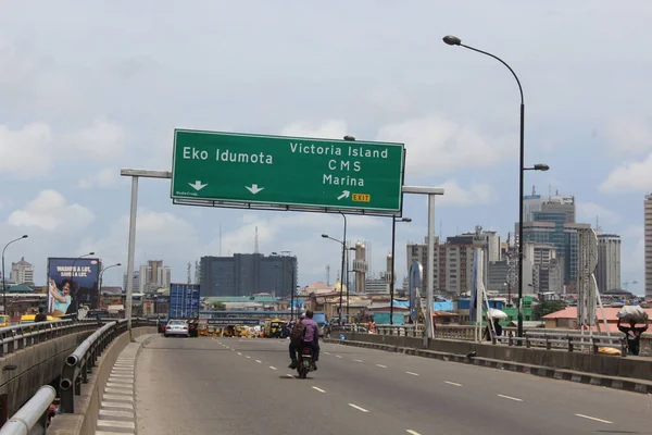 Redaktionsbild Der Insel Lagos Von Iddo Brdge Aus Das Transport — Stockfoto