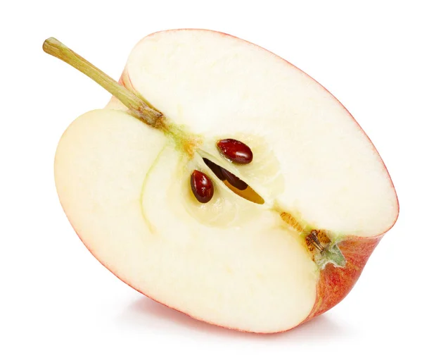 Rote Apfelfrüchte Apple Volle Makro Shooting Lebensmittelzutat Auf Weiß Isoliert — Stockfoto