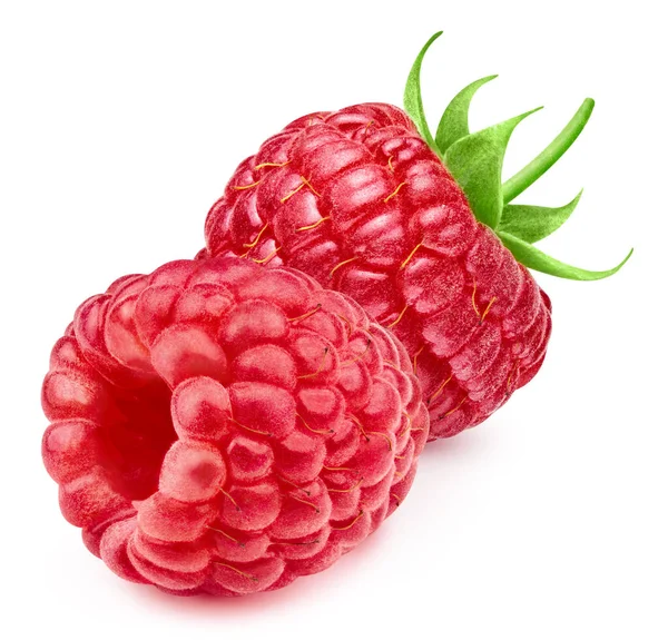 Organic Raspberries Isolated White Background Raspberries Clipping Path Fresh Fruits — Stock Photo, Image