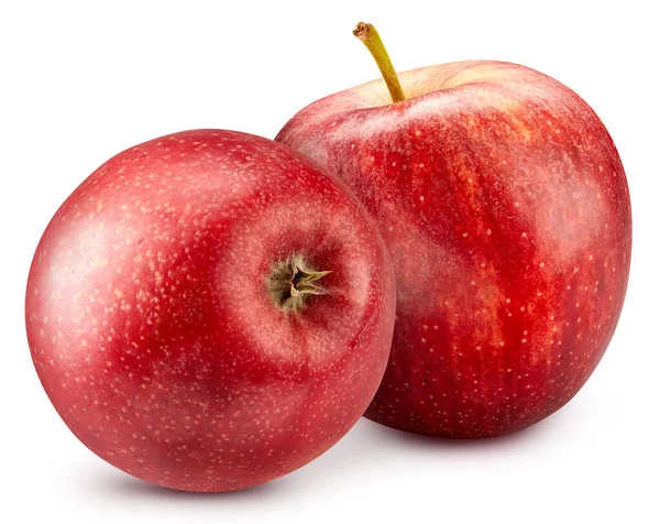 Beyaz Üzerine Izole Edilmiş Taze Kırmızı Elma Tam Alan Derinliği — Stok fotoğraf