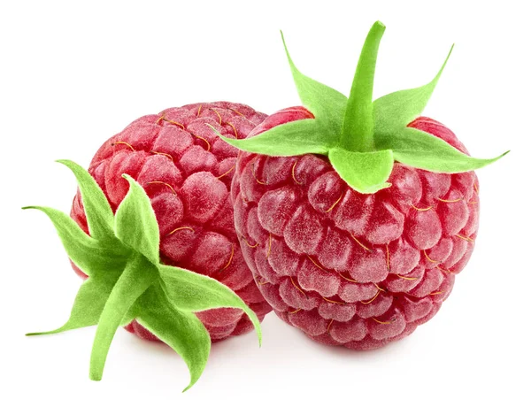 Frambuesas Aisladas Sobre Fondo Blanco Cerca Raspberries Clipping Path Fotografía —  Fotos de Stock