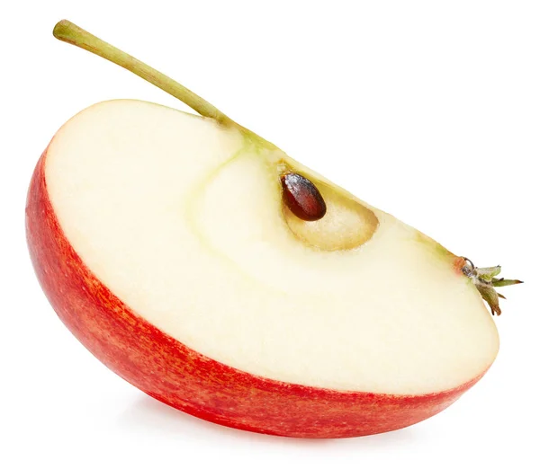 Rote Apfelscheibe Isoliert Auf Weißem Hintergrund Apple Schneidet Professionelle Food — Stockfoto