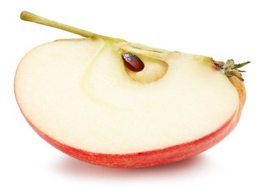 Apple slice isolated. Apple on white with clipping path. Full depth of field. With clipping path