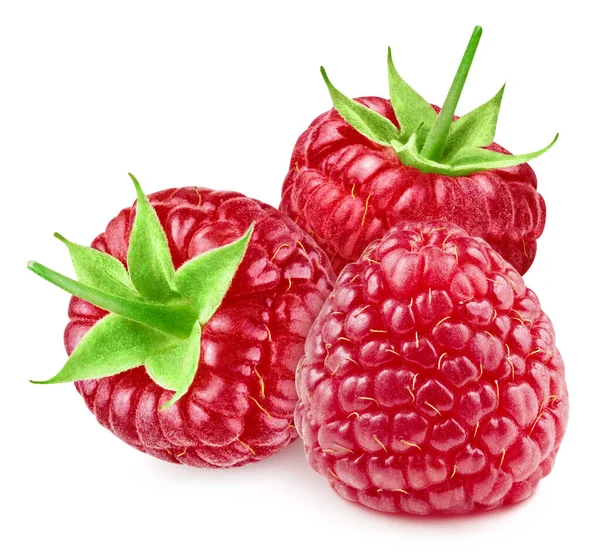 Raspberri ягода з листям ізольовані на білому тлі — стокове фото