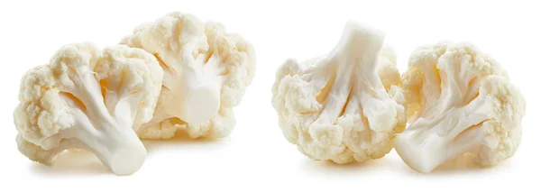 Cauliflower Collection Cauliflower Clipping Path Isolated White Background Fresh Organic — Stock Photo, Image