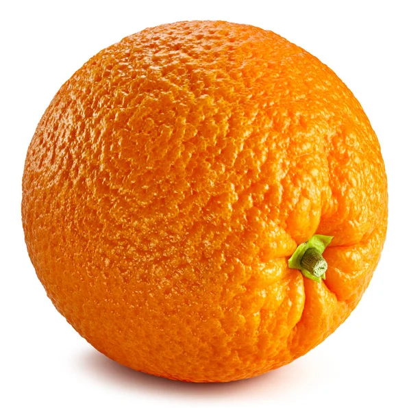 橙子新鲜的有机橙在白色背景上被分离出来 带有裁剪路径的橙色 — 图库照片