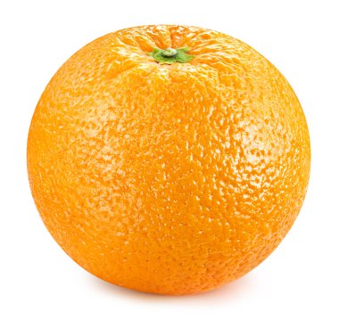 Beyaz arka planda izole edilmiş olgun bir portakal.