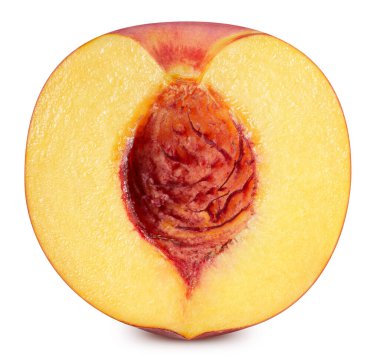 Şeftali beyaz arkaplanda yarı izole