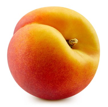 Şeftali izole. Şeftali beyaza. Tam alan derinliği. kırpma yolu ile