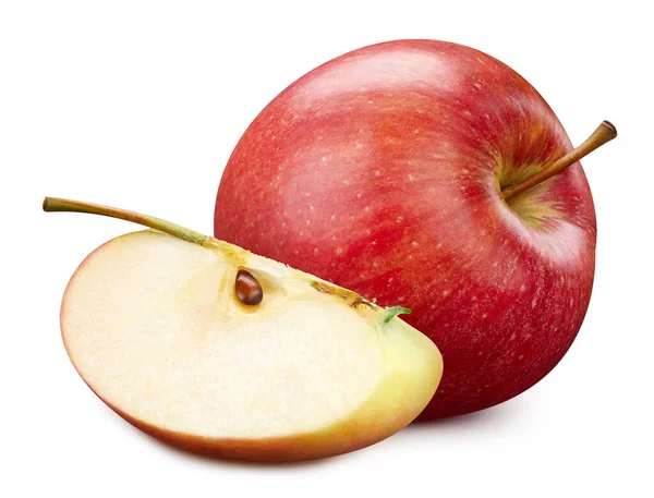 Μήλο Κόκκινο Μήλο Απομονωμένο Μονοπάτι Αποκοπής Πλήρες Βάθος Πεδίου — Φωτογραφία Αρχείου