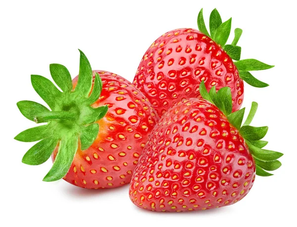 Strawberry Isolated Strawberry White Full Depth Field Clipping Path — Stock Photo, Image