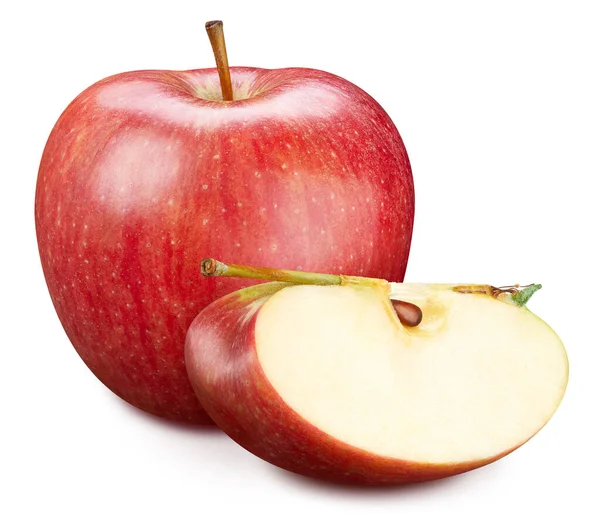 Ripe Apple Fruit White Background File Contains Clipping Path — Stock Photo, Image