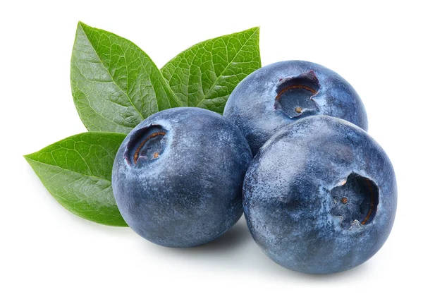 Arándano Aislado Sobre Fondo Blanco Tres Blueberry Clipping Path Arándano — Foto de Stock