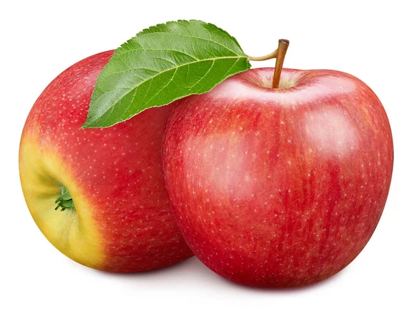 Alma gyümölcsök és alma fele. Fehér alapon elszigetelve — Stock Fotó