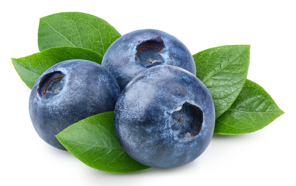 Arándano Aislado Sobre Fondo Blanco Tres Blueberry Clipping Path Arándano — Foto de Stock