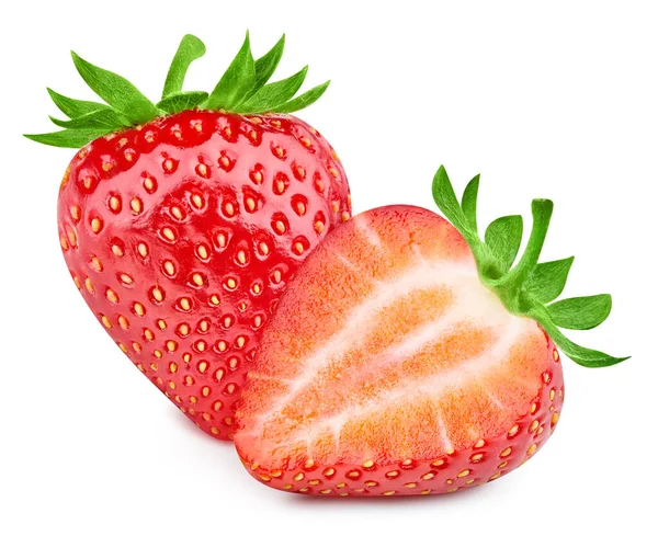 Red Strawberry Half Isolated White Background Strawberry Clipping Path Strawberry — Stock Photo, Image