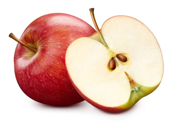 Apple Roter Apfel Isoliert Mit Schnittpfad Volle Schärfentiefe — Stockfoto