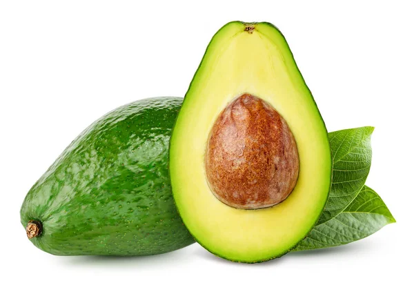 Avocado Isolato Sfondo Bianco Avocado Mezzo Avocado Sfondo Bianco Avocado — Foto Stock