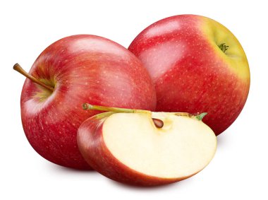 Kırpma yolu olan kırmızı elma izole edildi