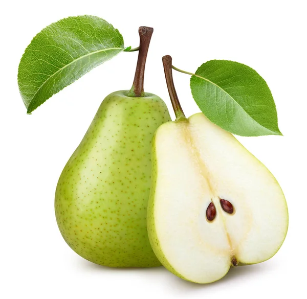Pear Isolated White Background Pear Half Pear White Background Pear — Stock Photo, Image