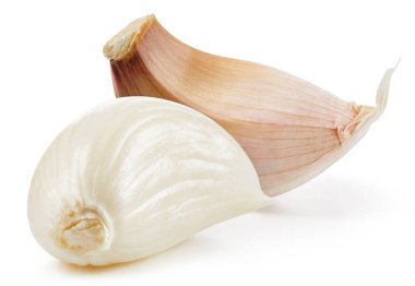 Taze organik sarımsak. Sarımsak beyaz arka planda izole edilmiş. Sarımsak Kırpma yolu.