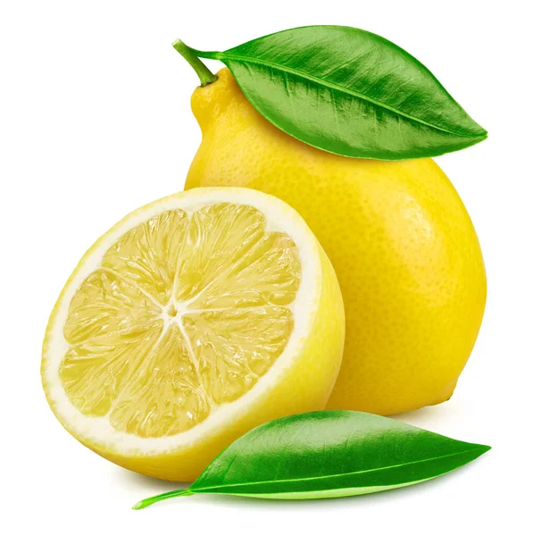 Succosa limoni isolati sullo sfondo bianco — Foto Stock