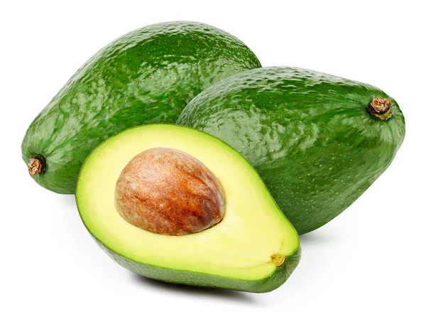 Frische Bio Avocado Isoliert Schneideweg Avocado Makro Studio Foto Isolierter — Stockfoto