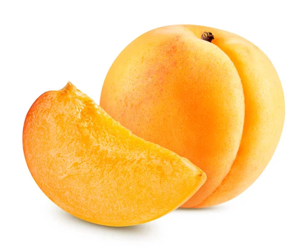 Organic Apricot Isolated White Background Apricot White Background Apricot Clipping — Stock Photo, Image