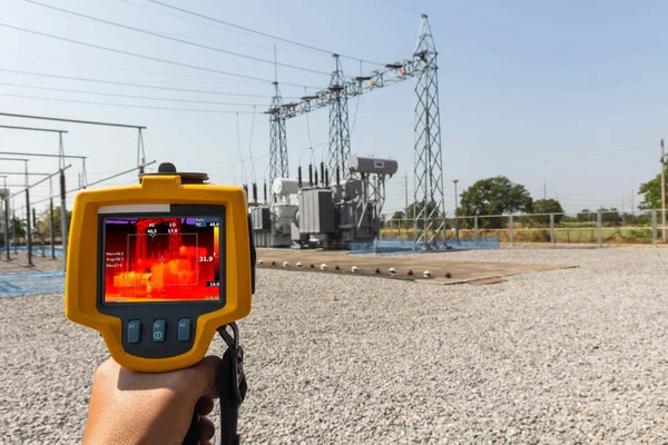 Termoscan Termal Görüntü Kamerası Önleyici Bakım Için Makinenin Sıcaklığını Kontrol — Stok fotoğraf