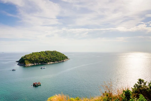 High angle view island and Andaman sea — Stok fotoğraf