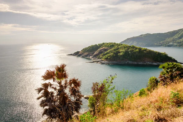 High angle view island and sea at Laem Phromthep scenic point — Stok fotoğraf