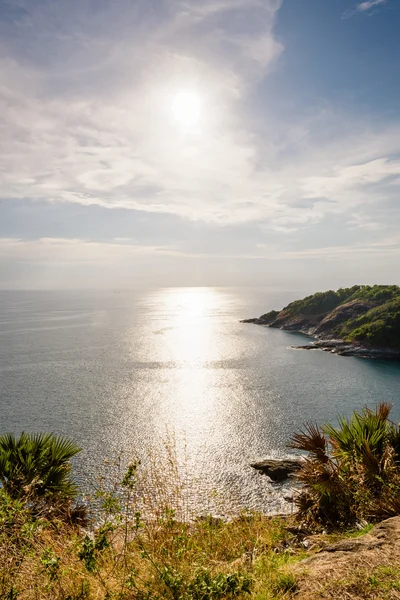 High angle view island and sea at Laem Phromthep scenic point — 图库照片