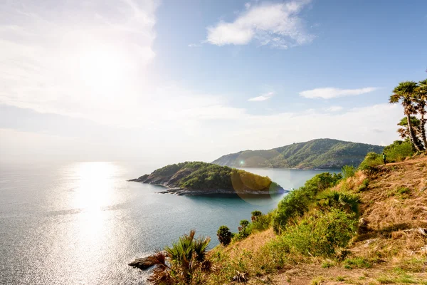 High angle view island and sea at Laem Phromthep scenic point — Stok fotoğraf