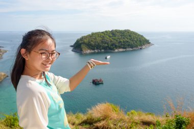 Tourists on the seascape viewpoint 